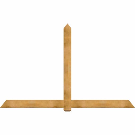 Ekena Millwork Eugene Rough Sawn Timber Gable Bracket, Western Red Cedar, 108"W x 68"H x 6"D x 6"F, 15/12 Pitch GBW108X68X0606EUG00RWR
